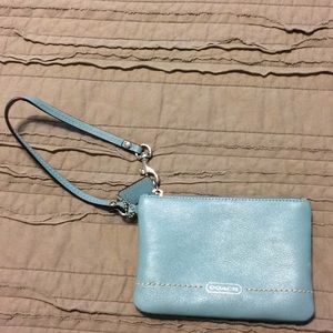 Light blue Coach wristlet